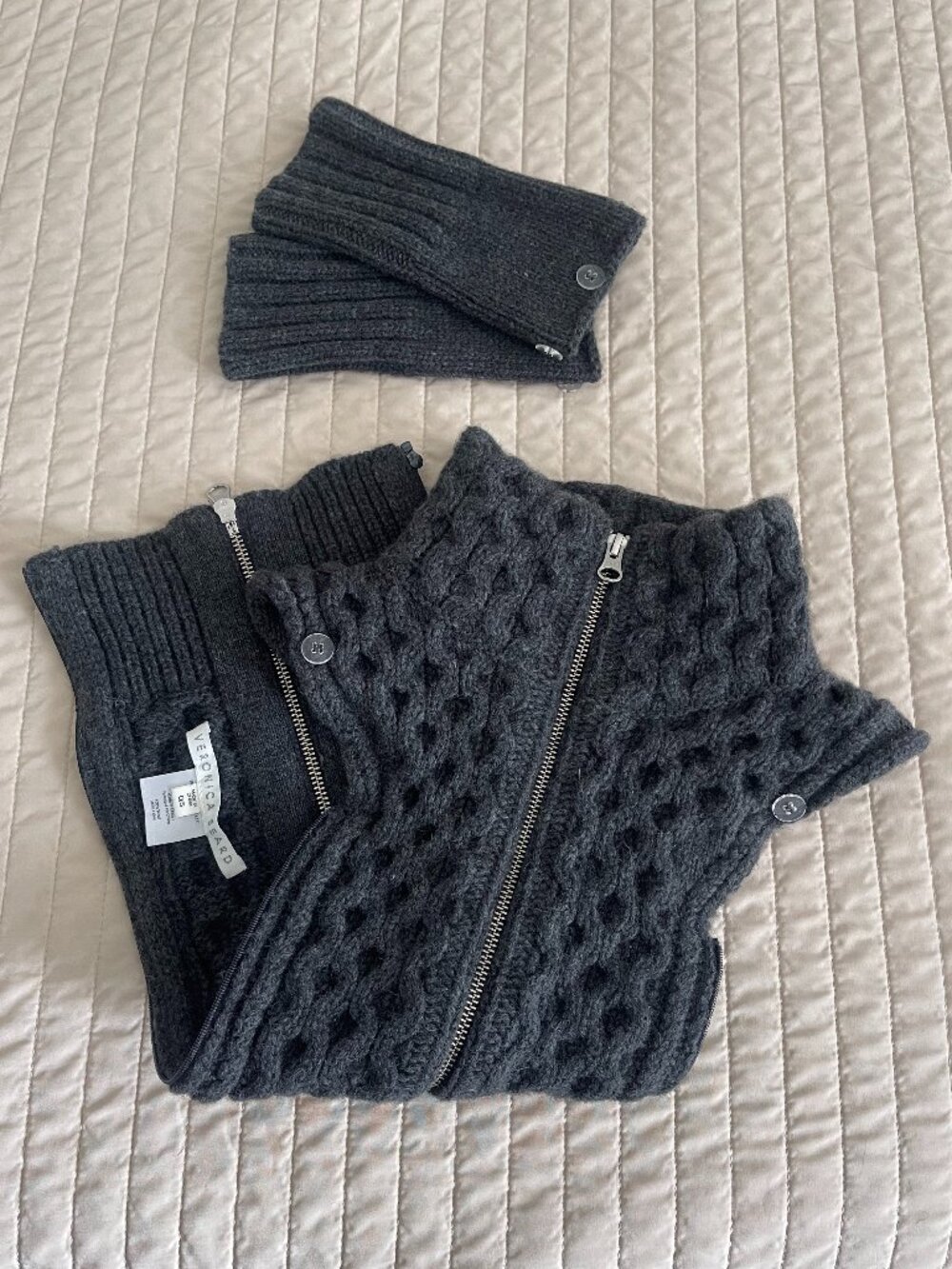 Veronica Beard Grey Upstate Dickey + Cuffs sz O/S